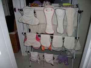 cloth diapers drying
