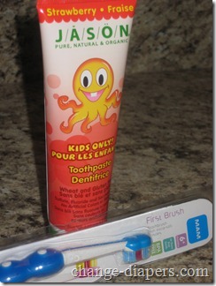 jason kids toothpaste and mam toothbrush