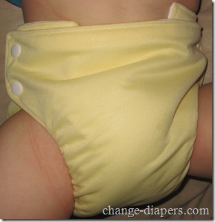 Bottombumpers Cloth Diaper 31 23 lb 2 yr old in yellow med lg setting