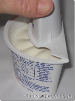 Fage Greek Yogurt 11 tip over and squeeze