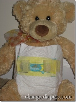 Fuzzibunz Newborn Diaper 15 model in a newborn disposable