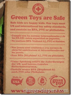 Green Toys Sand Toys  4 back of pkg