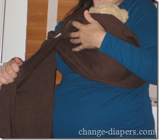 maya wrap ring sling 14 putting on support baby while tightening