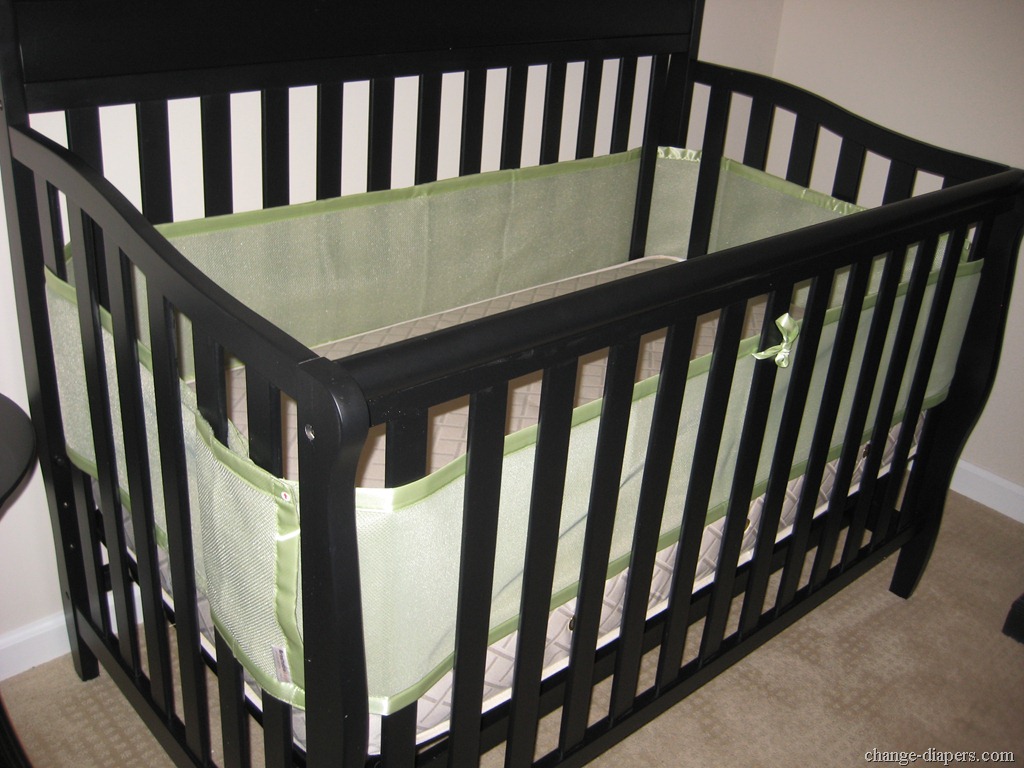 mesh crib bumper for solid back crib