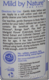 Mild by Nature 5 shampoo directions