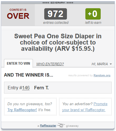 sweet pea diaper winner