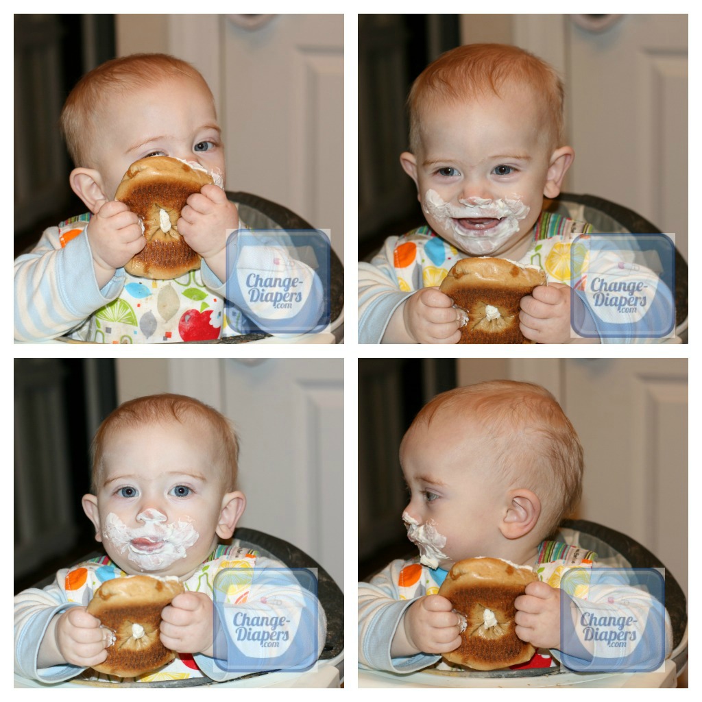 How to Eat a Bagel #baby style via @chgdiapers