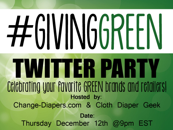 #GivingGreen Twitter Party via @chgdiapers