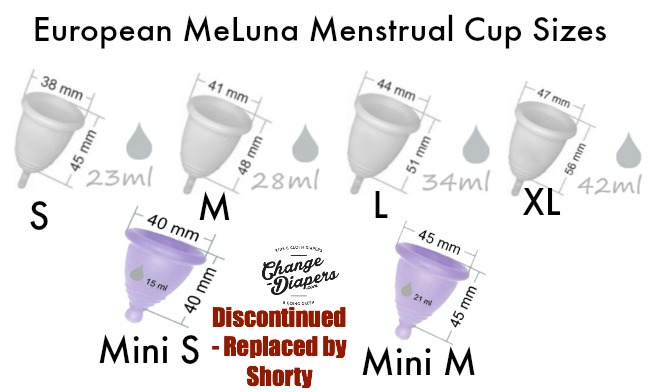 European MeLuna Menstrual Cup Sizes via @chgdiapers