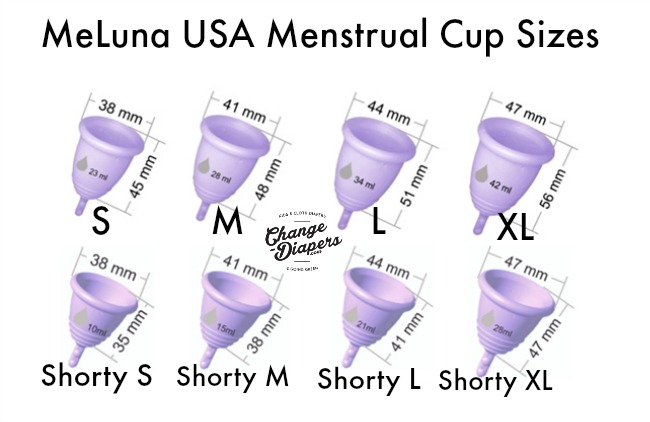 MeLuna USA Menstrual Cup Sizes via @chgdiapers