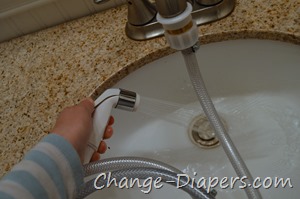 @QDSpray sink connected #clothdiapers sprayer via @chgdiapers 15 turning water on and testing.  Air sound is normal