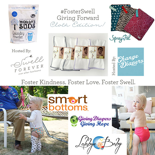 #FosterSwell #Giveaway via @chgdiapers with @GeffenBaby @MollysSuds @spray_Pal @SmartbottomsInc and @LalabyeBabyCD