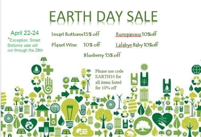 2016 Earth Day Cloth Diaper Discounts & Sales