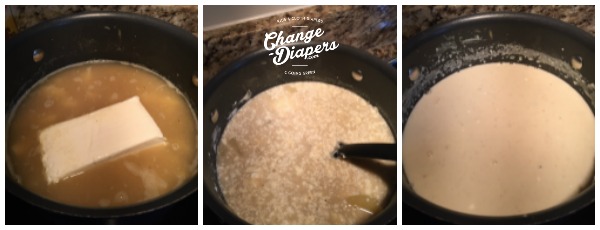 The Best Potato Soup Recipe Ever via @chgdiapers - Stages of cream cheese