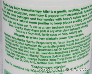 green babies 6 aromatherapy spray back